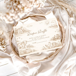 Doodle Whimsical Country Farm Diapper Raffle エンクロージャーカード