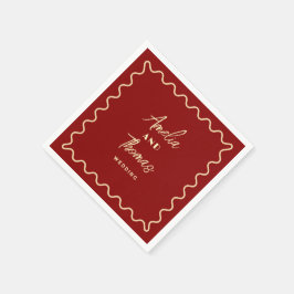 Doodle+Whimsical+Retro+Classy+結婚式 スタンダードカクテルナプキン