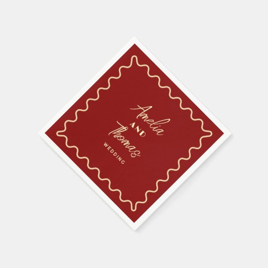 Doodle+Whimsical+Retro+Classy+結婚式 スタンダードカクテルナプキン (角)