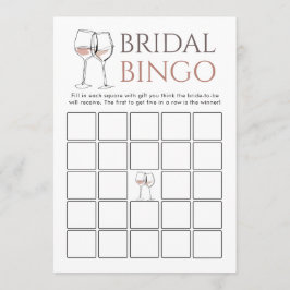 Doodle Wine Bingo Bridal Shower Game card 招待状