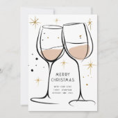 Doodle Wine Glasses 2026 Calendar Merry Christmas シーズンカード (正面)