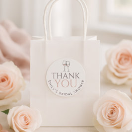 Doodle Wine Glasses Thank You Bridal Shower ラウンドシール