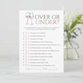 Doodle Wine Over or Under Bridal Shower Game Card 招待状 (スタンド正面)