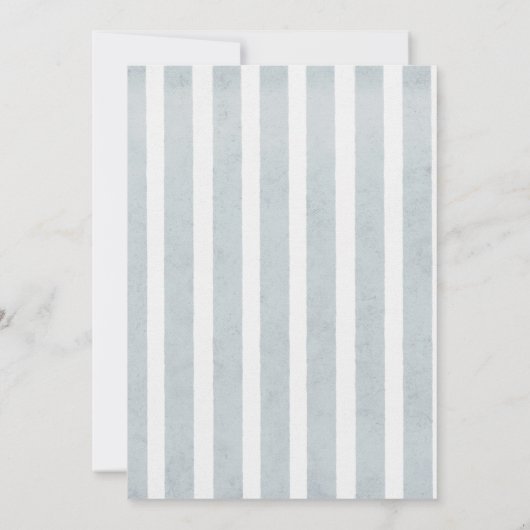 Doodle Winter Blue pastel Ski downhill birthday 招待状 (裏面)