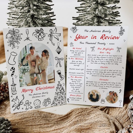 Doodle Year in Review Card年の概要予測できな シーズンカード