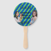 Doodles Black Blue and Lime Green Graduation ハンドファン (正面)