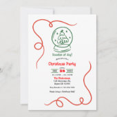 Doodles of Joy! Whimsy Hand Drawn Christmas Party 招待状 (正面)