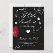 Doodles Sweetheart On the way Baby Shower 招待状 (正面)