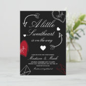 Doodles Sweetheart On the way Baby Shower 招待状 (スタンド正面)