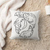 doodlyデザインの枕: "psychobirds " クッション (ブランケット)