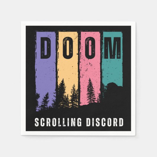 Doomスクロールの不一致 – 時系列オンライン スタンダードカクテルナプキン (正面)