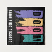 DOOMスクロール不一致 – レトロフォレストのウォールアート タペストリー (正面(横))