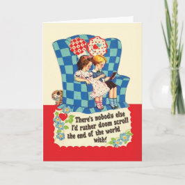 DOOM SCROLLING - Retro Valentinesおもしろいデイカード シーズンカード