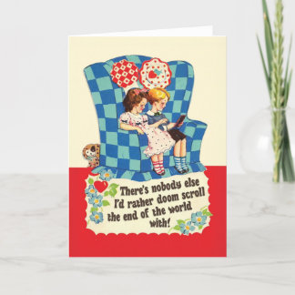 DOOM SCROLLING - Retro Valentinesおもしろいデイカード シーズンカード