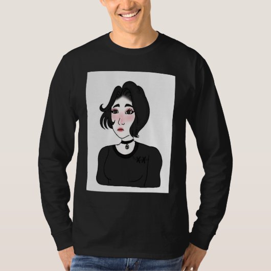 Doomer girl E girl Feels Wojak Meme Tシャツ (正面)