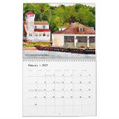 Door郡の灯台水彩画 カレンダー (2月 2027)