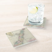 Door郡、チョウザメ湾およびジェニーの地図 ガラスコースター (アングル)