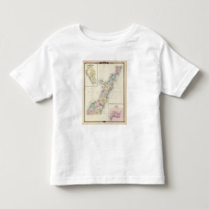 Door郡、チョウザメ湾およびジェニーの地図 トドラーTシャツ