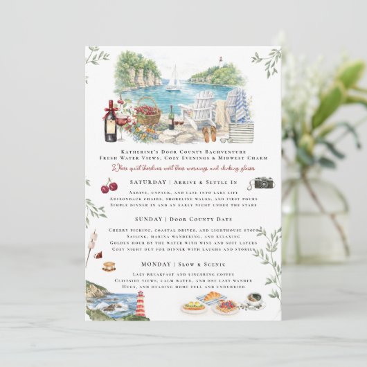 Door County Bachelorette Weekend Itinerary  招待状 (スタンド正面)