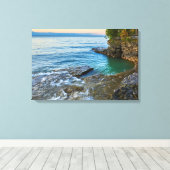 Door County, Cave Point Canvas Gallery Wrap キャンバスプリント (インサイチュ (ウッドフロア))