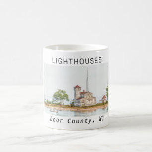 Door County Coffee Mugのライトハウス コーヒーマグカップ