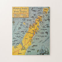 "Door County Fishing Map 11x14 Jigsaw Puzzle