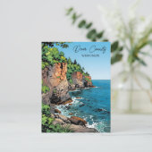 Door County Illustration with Poem ポストカード (スタンド正面)