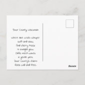 Door County Illustration with Poem ポストカード (裏面)