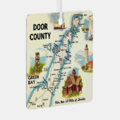 Door County Postcard Map Ornament メタルオーナメント (正面右)