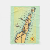 Door County Vintage Map Fleece Throw フリースブランケット (正面)