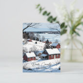 Door County Wisconsin Illustration and Winter Poem ポストカード (スタンド正面)