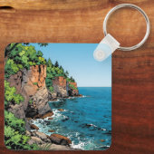 Door County, Wisconsin Illustration Lake Michigan キーホルダー (裏面)