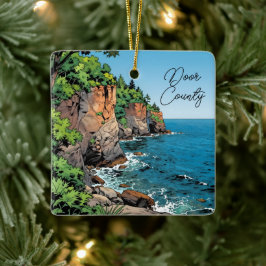 Door County, Wisconsin Travel Souvenir Keepsake セラミックオーナメント