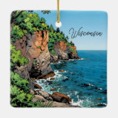 Door County, Wisconsin Travel Souvenir Keepsake セラミックオーナメント (裏面)