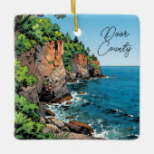 Door County, Wisconsin Travel Souvenir Keepsake セラミックオーナメント (正面)