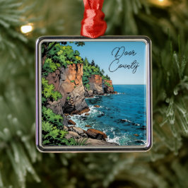 Door County, Wisconsin Travel Souvenir Keepsake メタルオーナメント