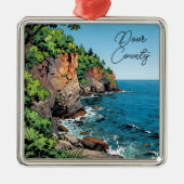 Door County, Wisconsin Travel Souvenir Keepsake メタルオーナメント (正面)