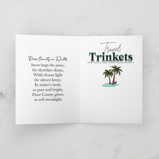 Door County Wisconsin Winter Poem カード (内部)