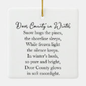 Door County  Wisconsin Winter Poem Christmas セラミックオーナメント (裏面)