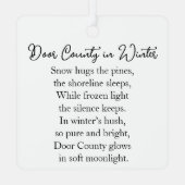 Door County  Wisconsin Winter Poem Christmas メタルオーナメント (裏面)