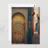 Door in Fez Morocco Travel ポストカード (正面/裏面)