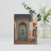 Door in Fez Morocco Travel ポストカード (スタンド正面)