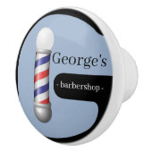 Door Knob Blue & Black Barbershop  セラミックノブ (右)