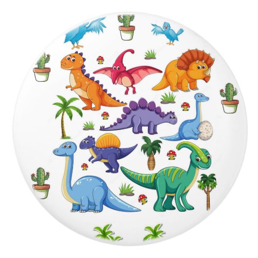 Door Knob Dinosaur セラミックノブ (正面)
