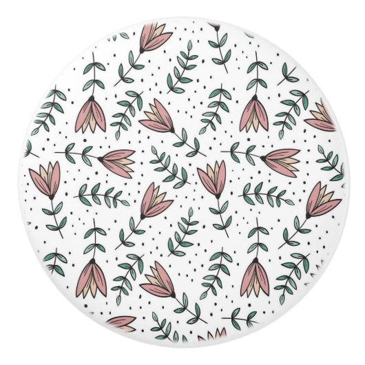 Door Knob Floral セラミックノブ (正面)