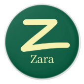 Door Knob Green Monogram  セラミックノブ (正面)