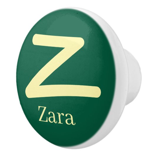 Door Knob Green Monogram  セラミックノブ (右)