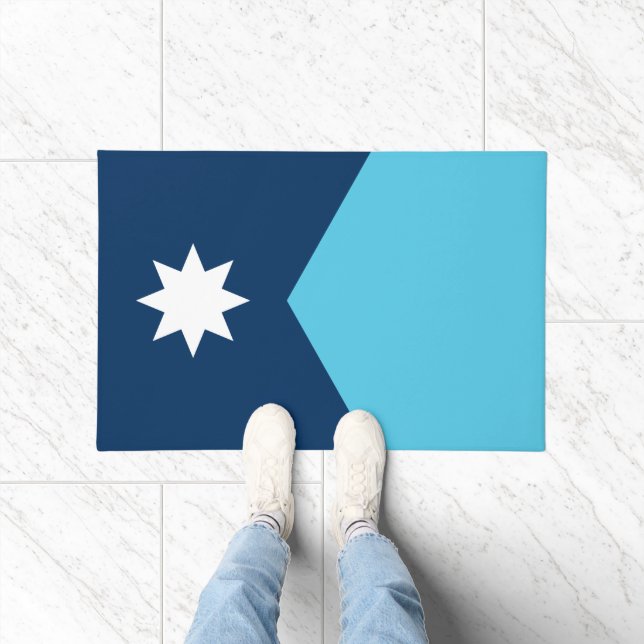 Door Mat with Flag of Minnesota, USA ドアマット (室内)