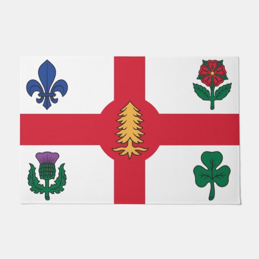 Door Mat with Flag of Montreal, Canada ドアマット (正面)