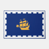 Door Mat with Flag of Quebec City, Canada ドアマット (正面)